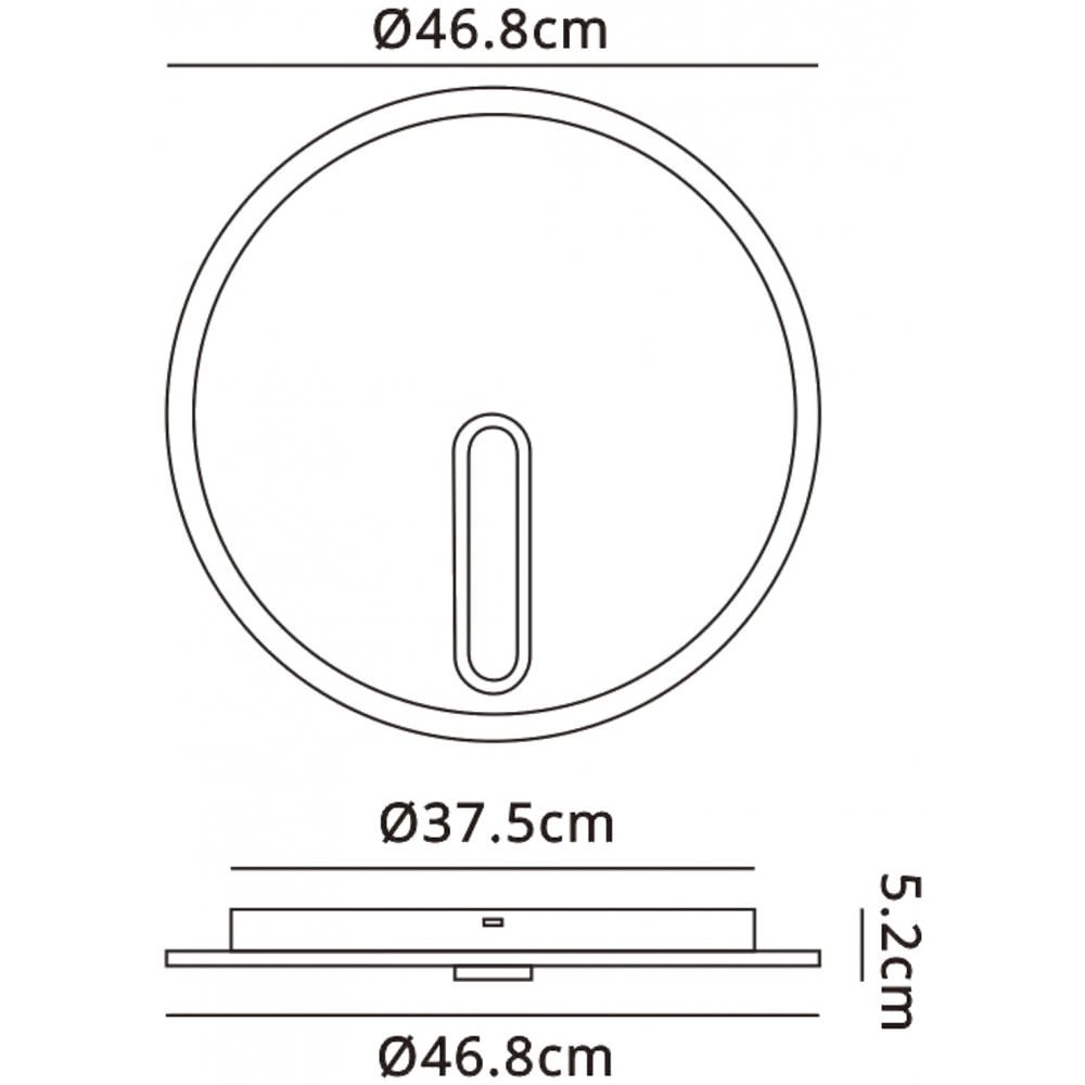 M6671 Clock Ceiling 47cm Round 40W LED Sand White