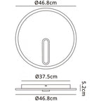 M6671 Clock Ceiling 47cm Round 40W LED Sand White