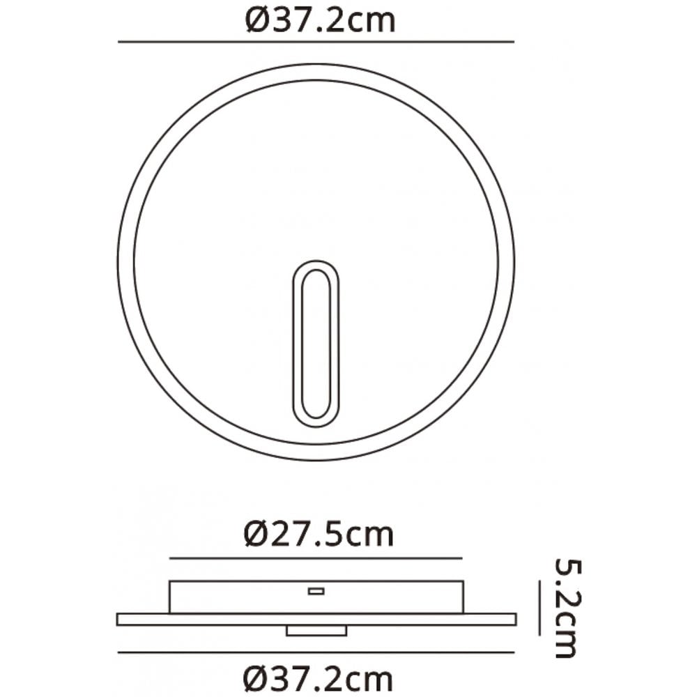 M6670 Clock Ceiling 37cm Round 30W LED Sand White