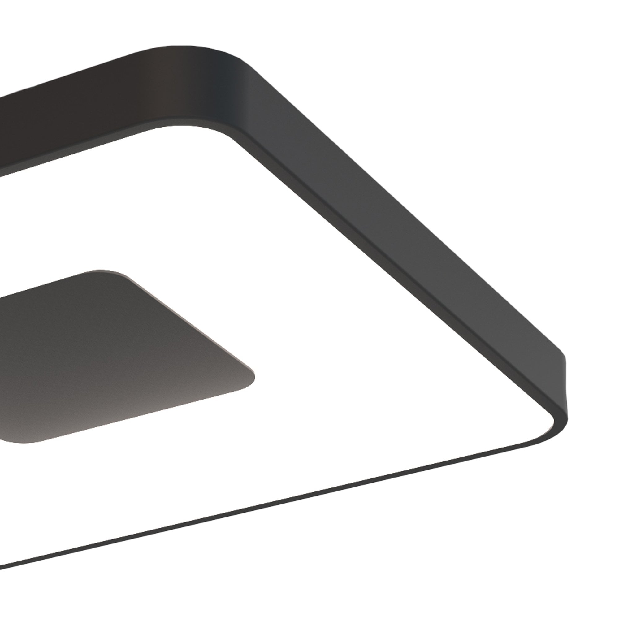 M7923 Coin Square Ceiling 56W LED Remote Control - Black