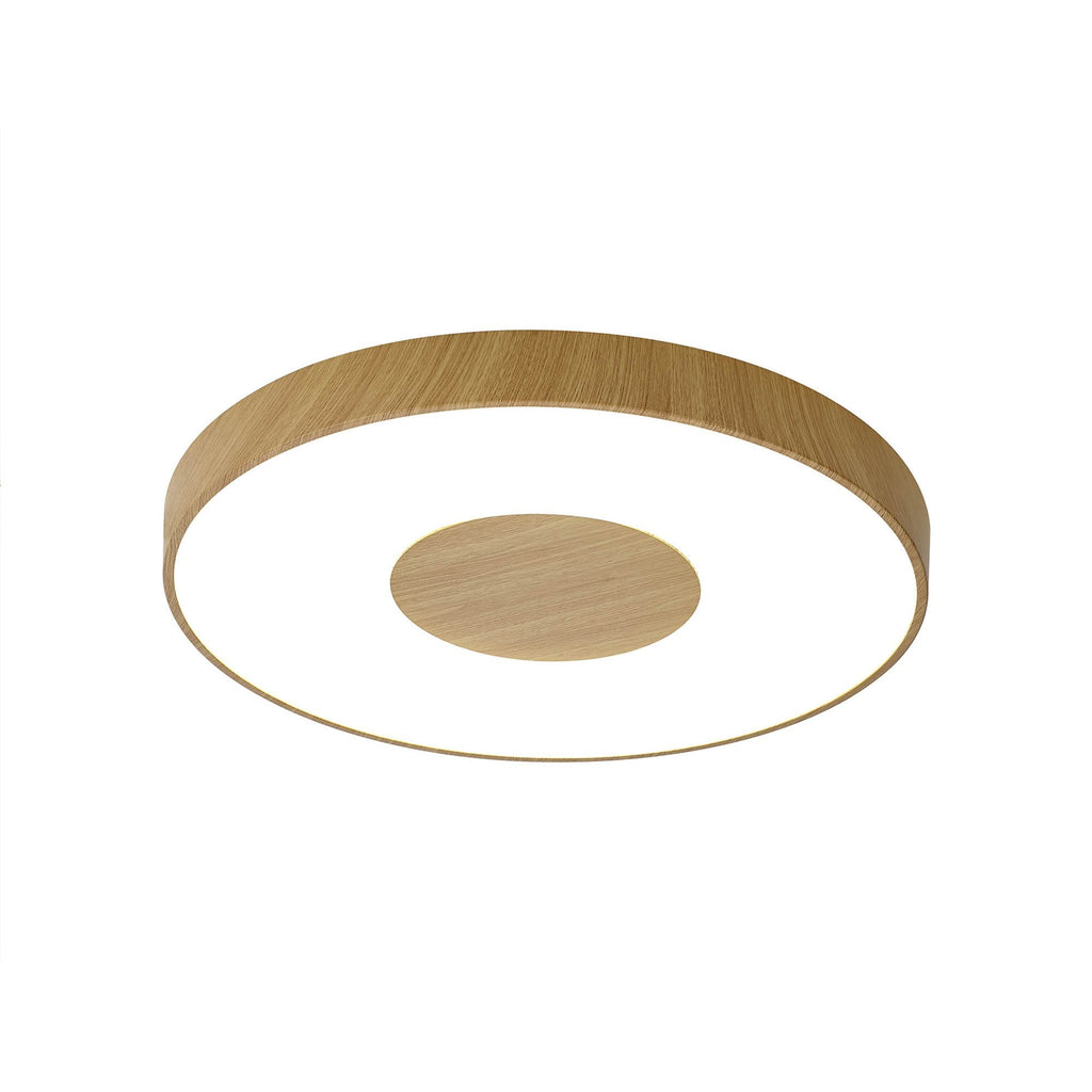 M7562 Coin Round Ceiling 100W LED Remote Control - Wood Effect