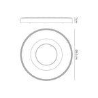 M7562 Coin Round Ceiling 100W LED Remote Control - Wood Effect