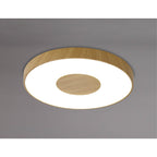 M7562 Coin Round Ceiling 100W LED Remote Control - Wood Effect