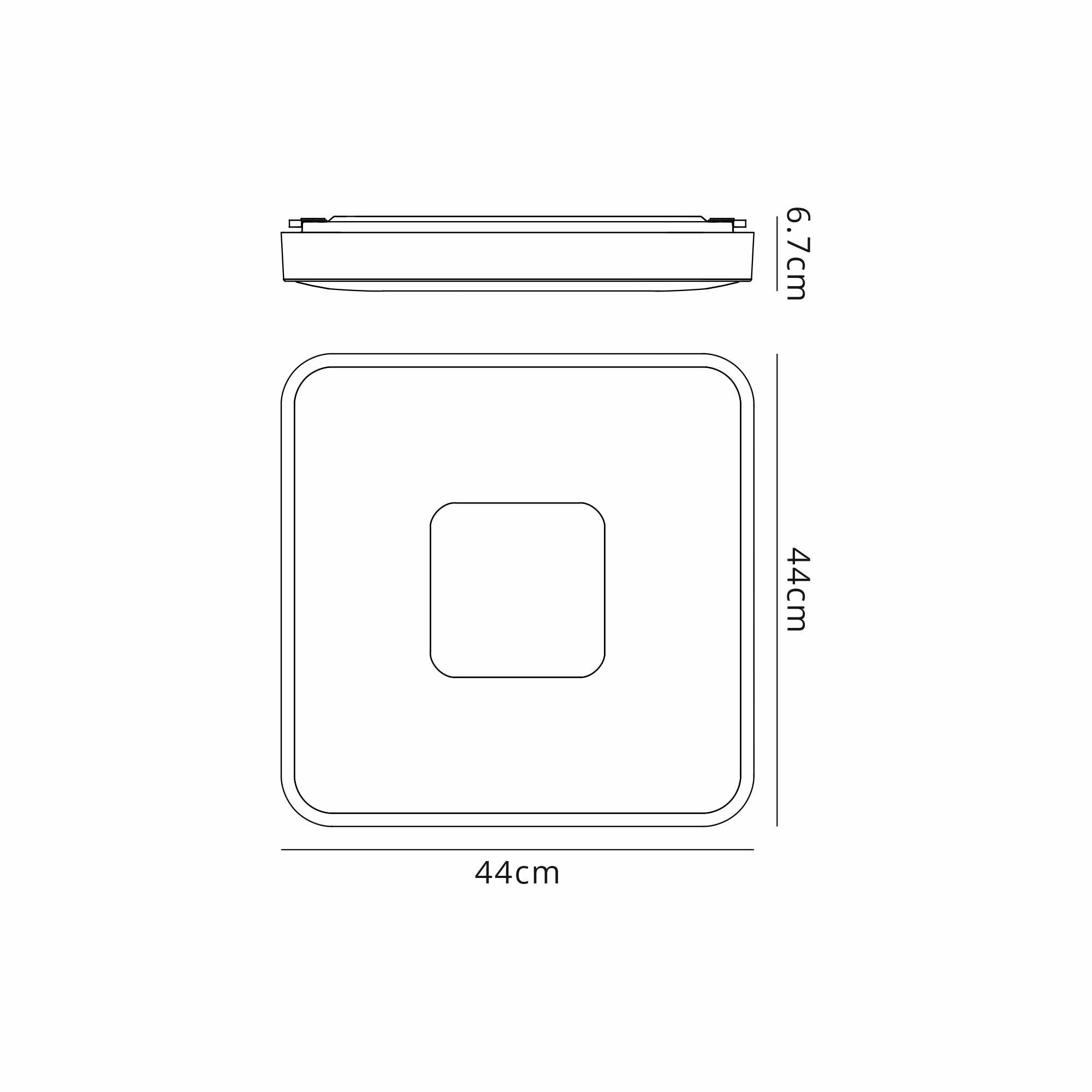 M7920 Coin Square Ceiling 80W LED Remote Control - Black