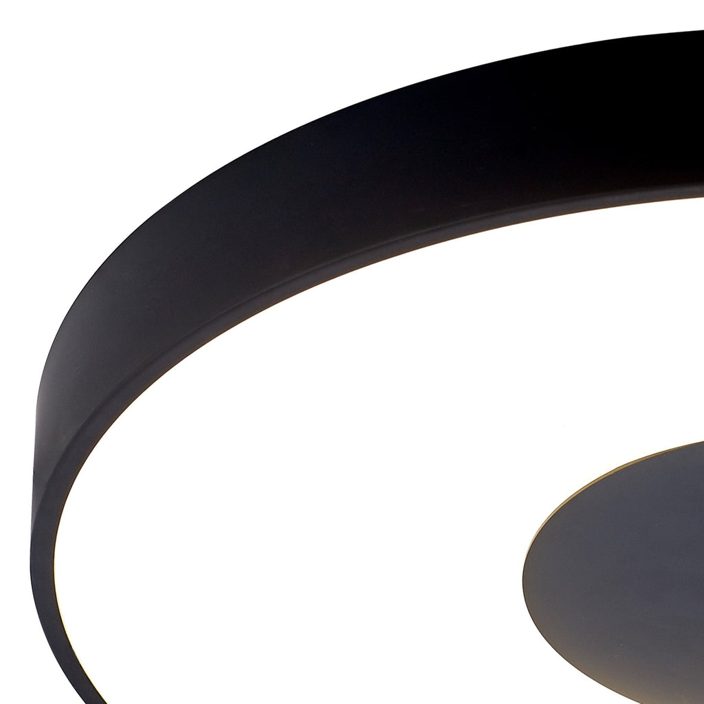 M7564 Coin Round Ceiling 80W LED Remote Control - Black