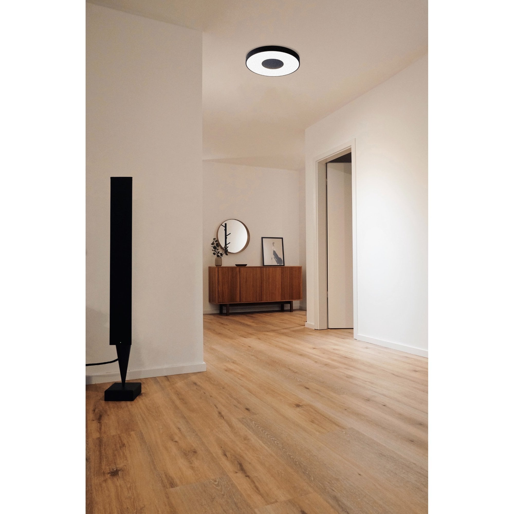M7561 Coin Round Ceiling 100W LED Remote Control - Black