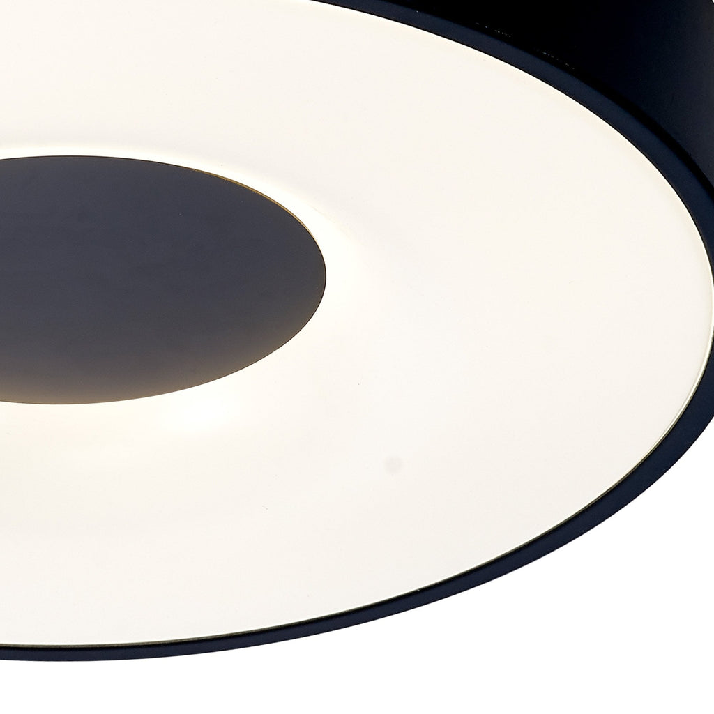 M7567 Coin Round Ceiling 56W LED Remote Control - Black