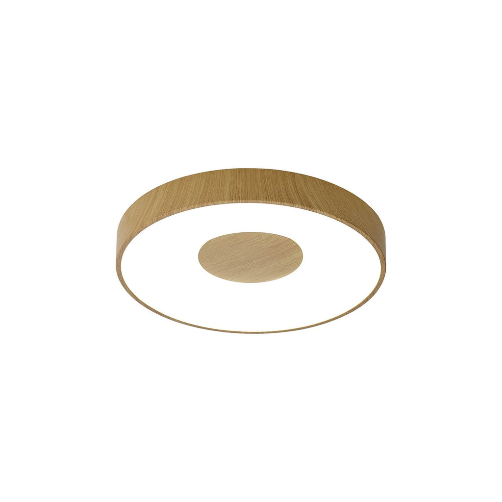 M7565 Coin Round Ceiling 80W LED Remote Control - Wood Effect