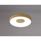 M7565 Coin Round Ceiling 80W LED Remote Control - Wood Effect