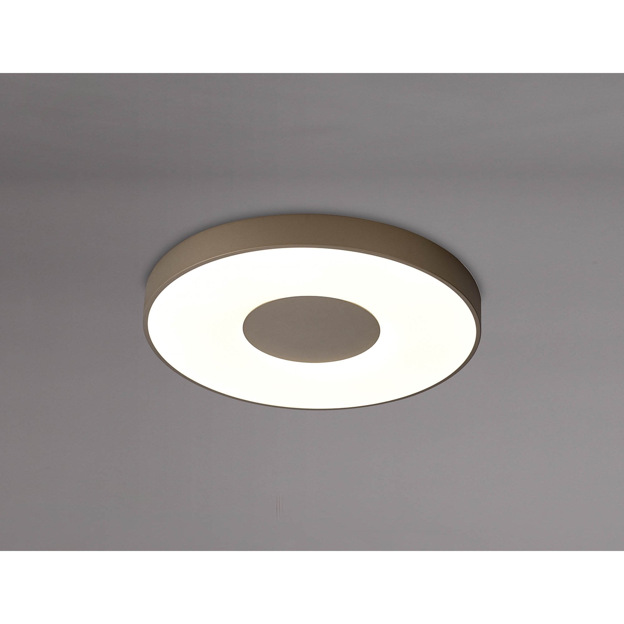 M7691 Coin Round Ceiling 80W LED Remote Control - Sand Brown