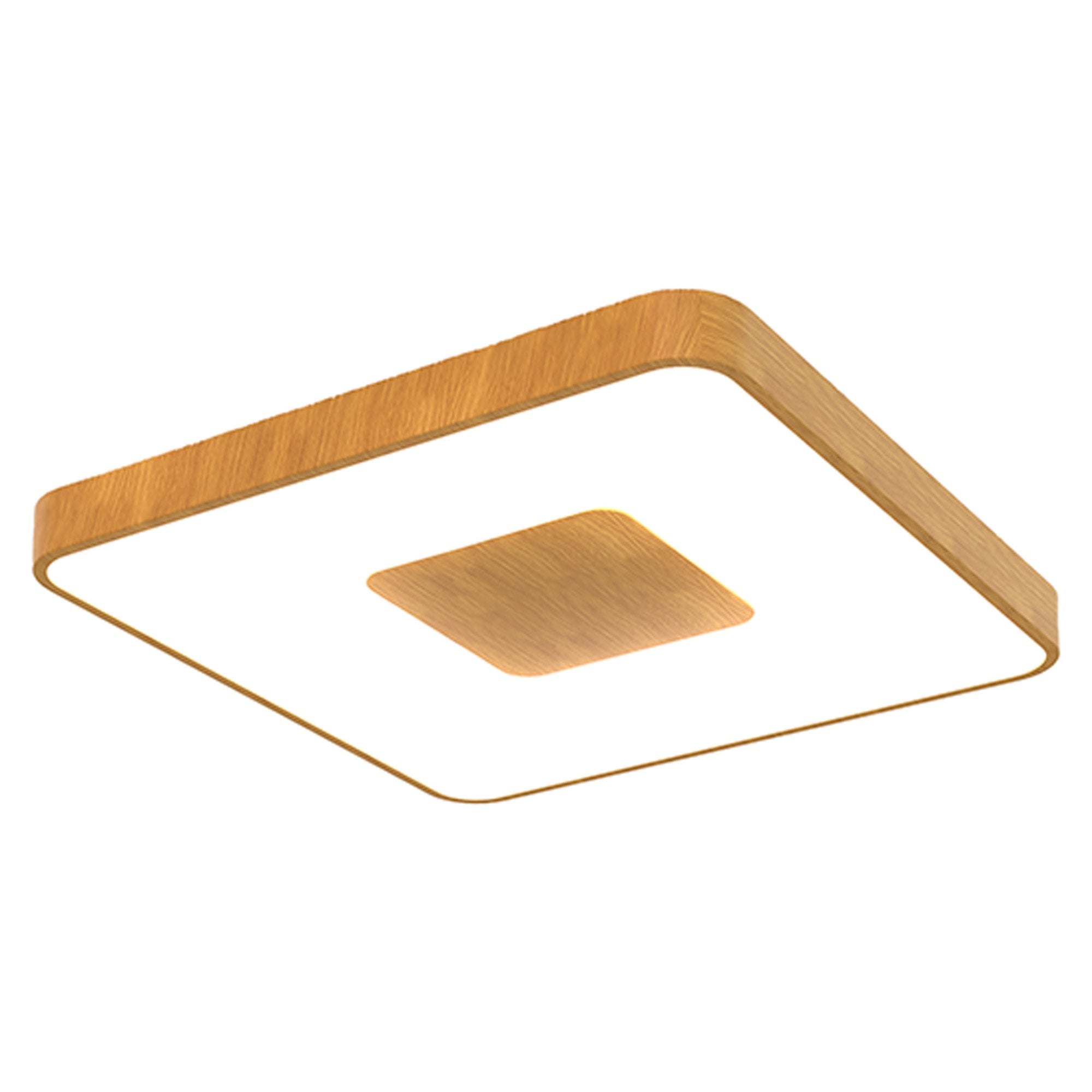 M7918 Coin Square Ceiling 100W LED Remote Control - Wood Effect