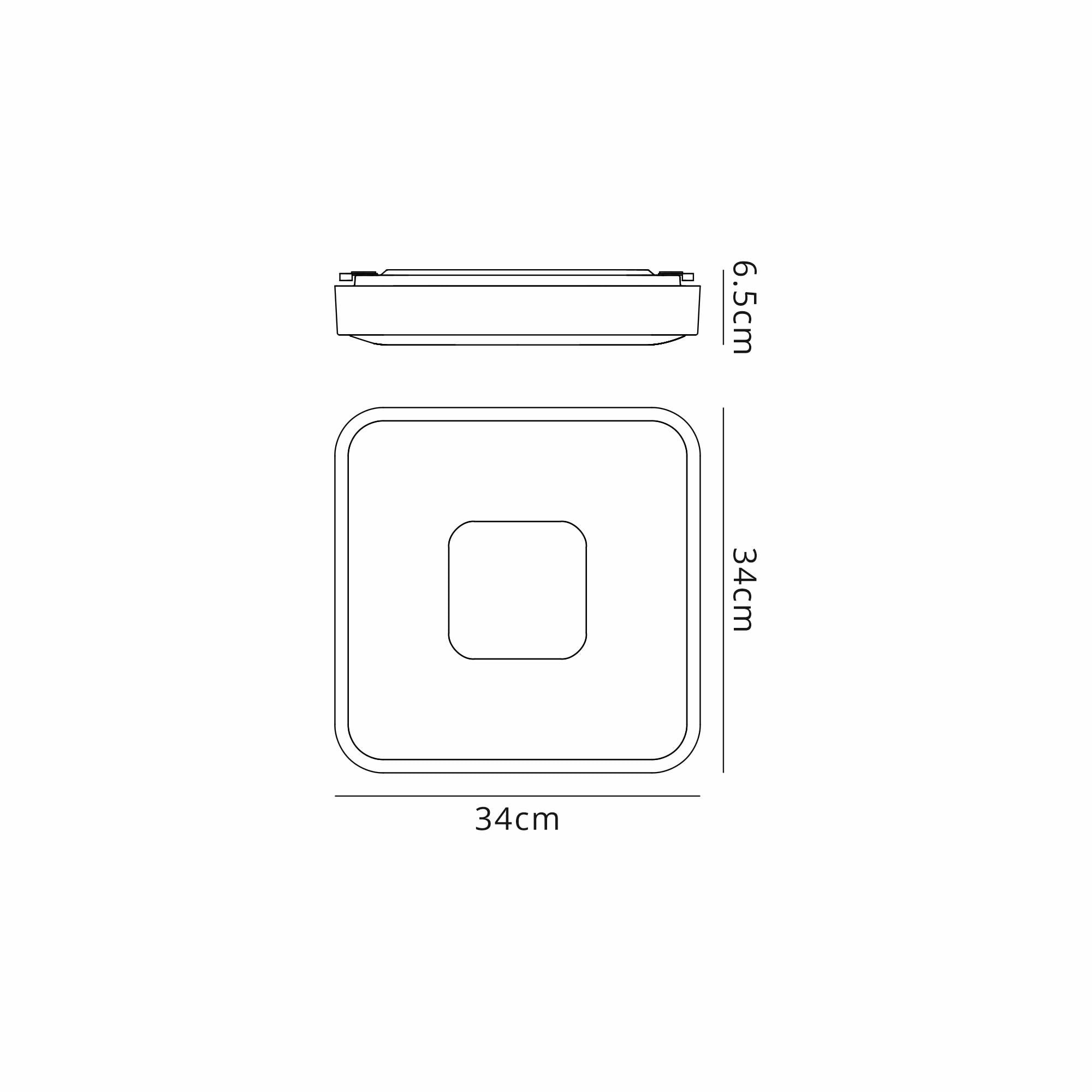 M7927 Coin Square Ceiling 56W LED Remote Control - Gold