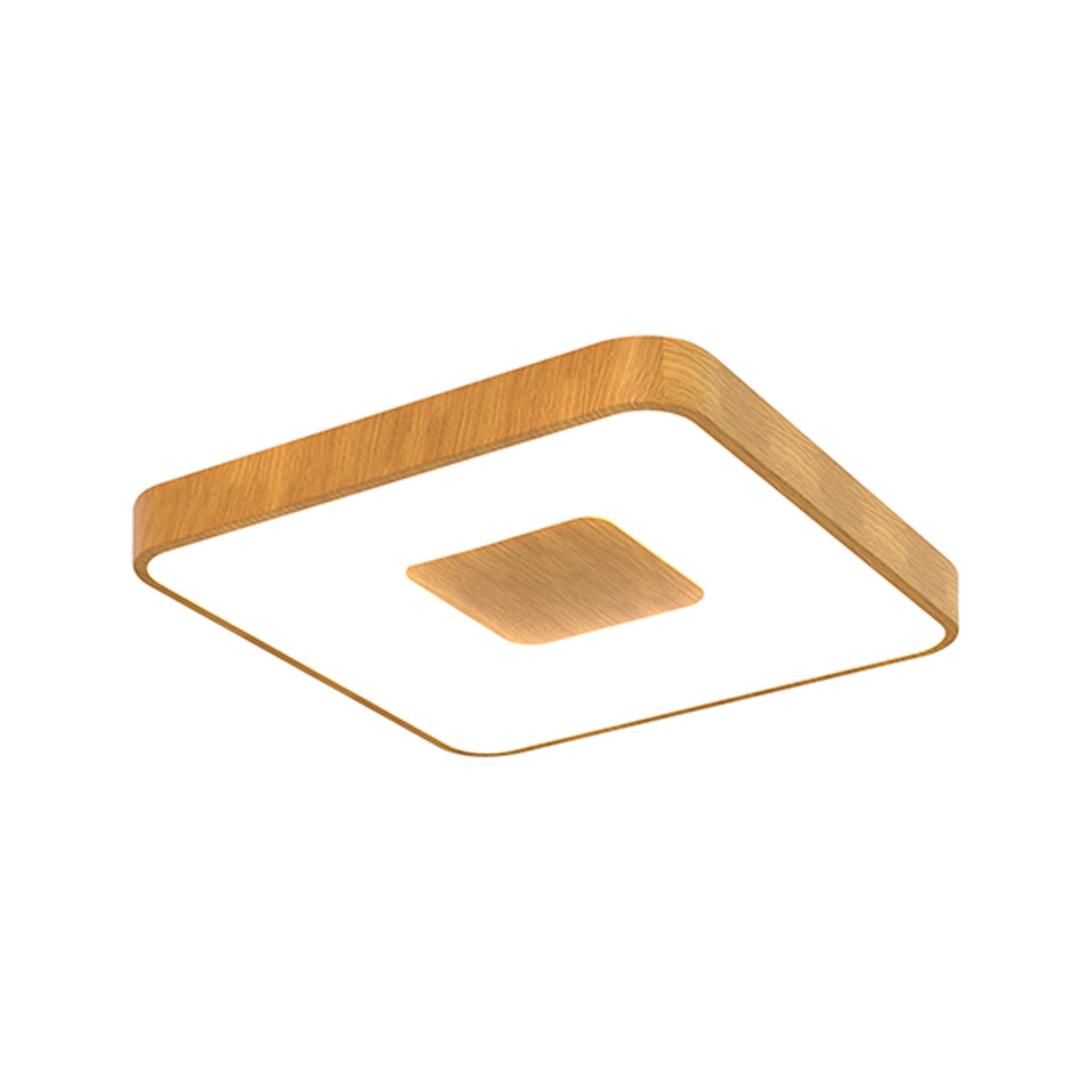M7921 Coin Square Ceiling 80W LED Remote Control - Wood Effect