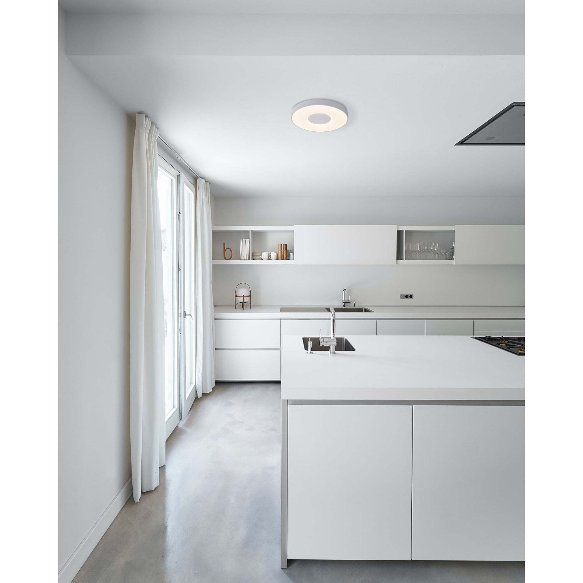 M7560 Coin Round Ceiling 100W LED Remote Control - White
