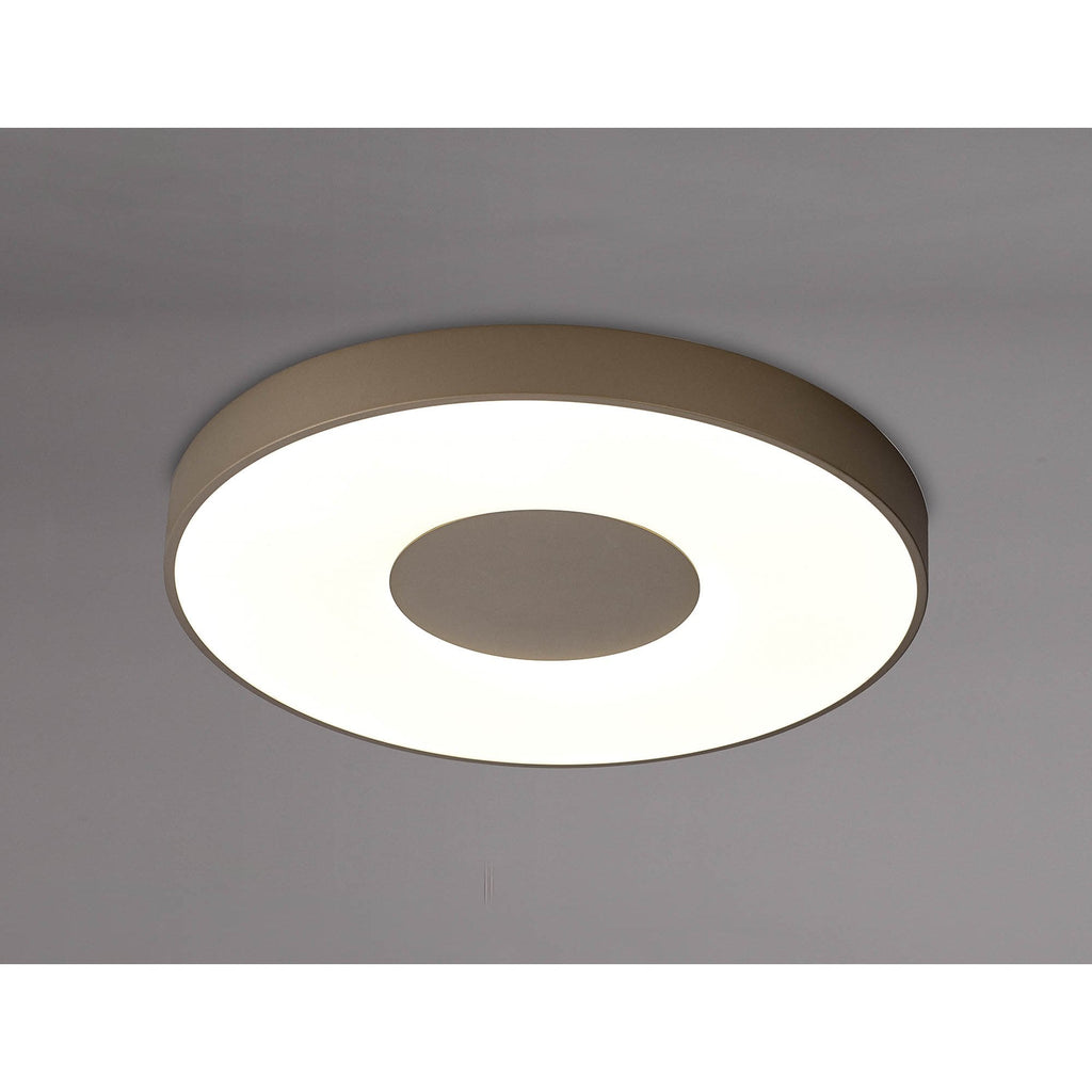 M7690 Coin Round Ceiling 100W LED Remote Control - Sand Brown