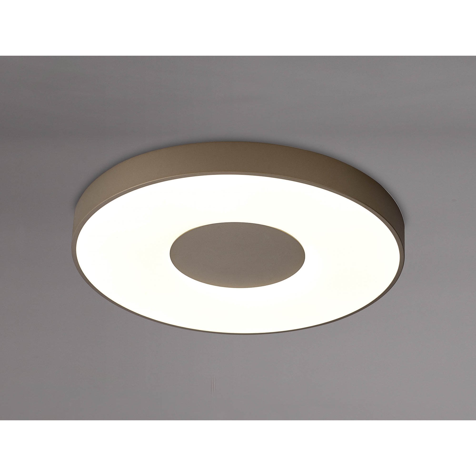 M7690 Coin Round Ceiling 100W LED Remote Control - Sand Brown