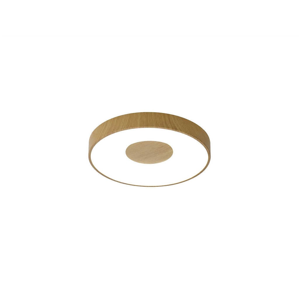 M7568 Coin Round Ceiling 56W LED Remote Control - Wood Effect