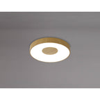 M7568 Coin Round Ceiling 56W LED Remote Control - Wood Effect