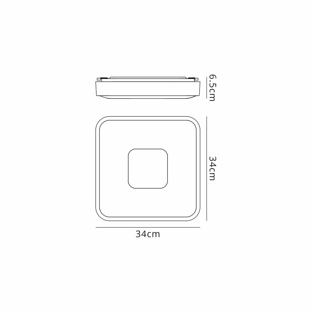 M7922 Coin Square Ceiling 56W LED Remote Control - White