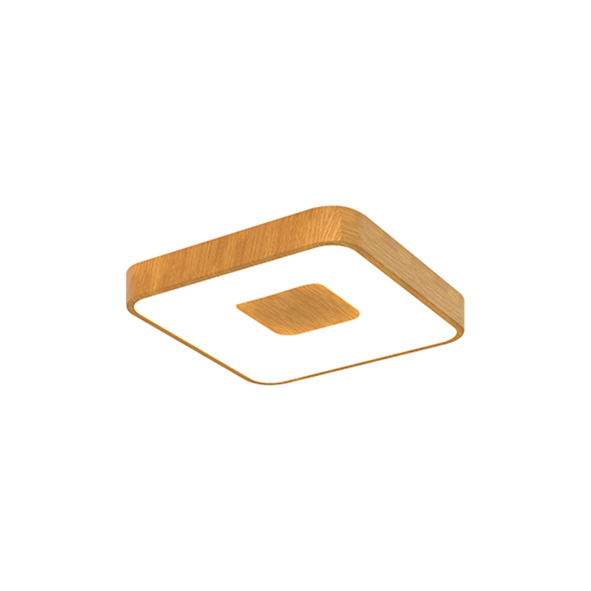 M7924 Coin Square Ceiling 56W LED Remote Control - Wood Effect