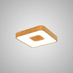 M7924 Coin Square Ceiling 56W LED Remote Control - Wood Effect