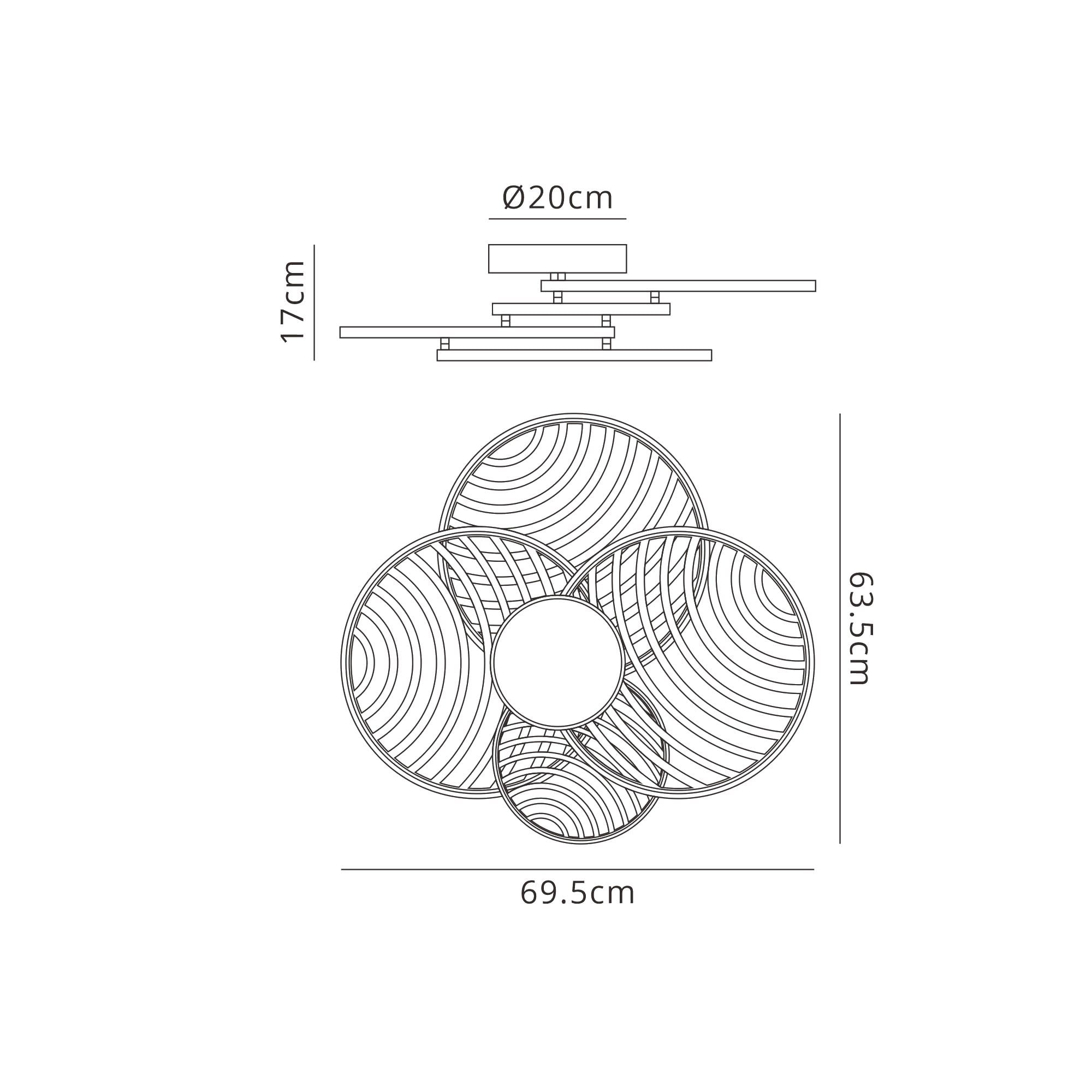 M7230 Collage 4 Ring Ceiling 60W LED Black