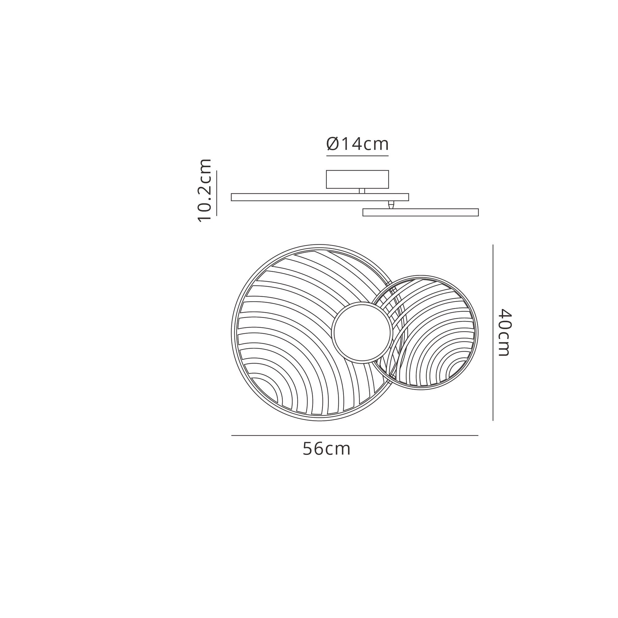 M7234 Collage 2 Ring Ceiling 30W LED Black