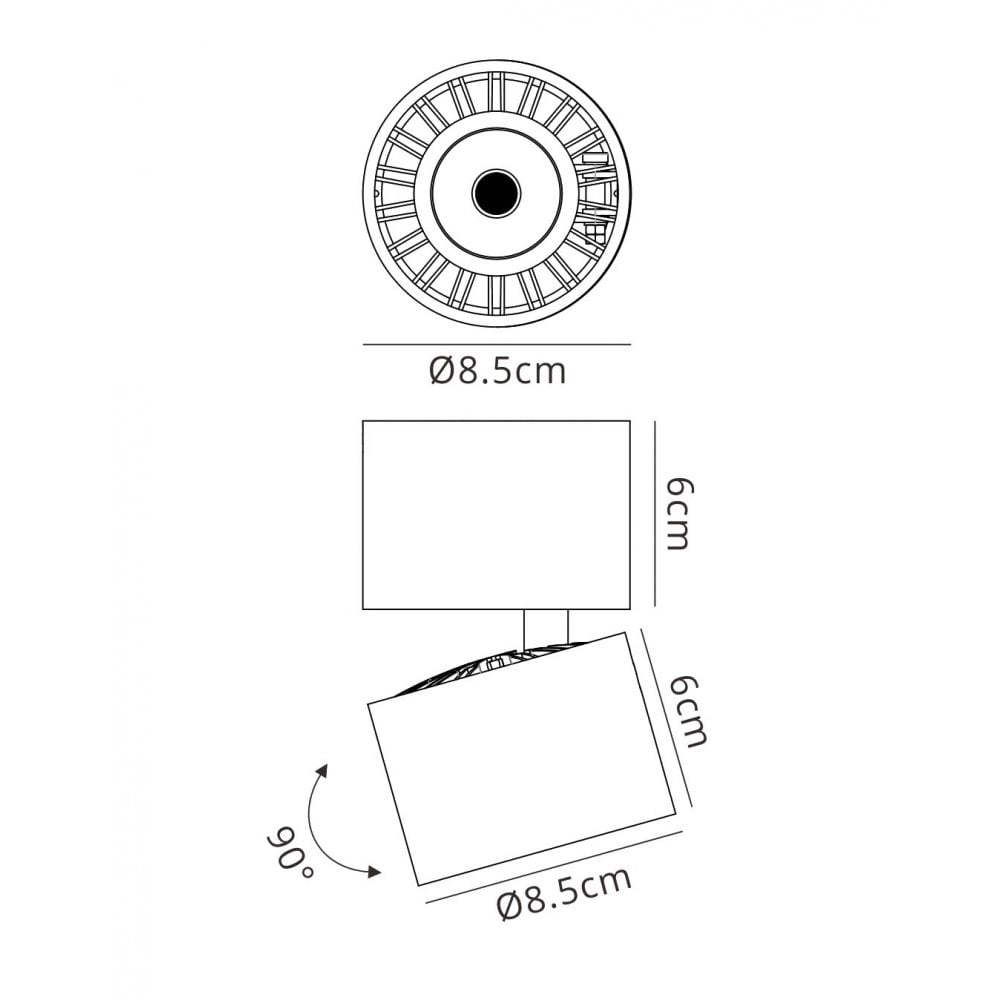 MC0086 Columbretes Spotlight 8.5cm Round 12W LED Matt White