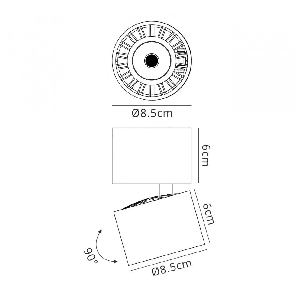 MC0085 Columbretes Spotlight 8.5cm Round 12W LED Matt White