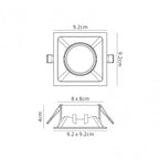 MC0163 Comfort 9.2cm Square Downlight GU10 Matt Silver