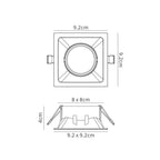 MC0162 Comfort 9.2cm Square Downlight GU10 Matt White