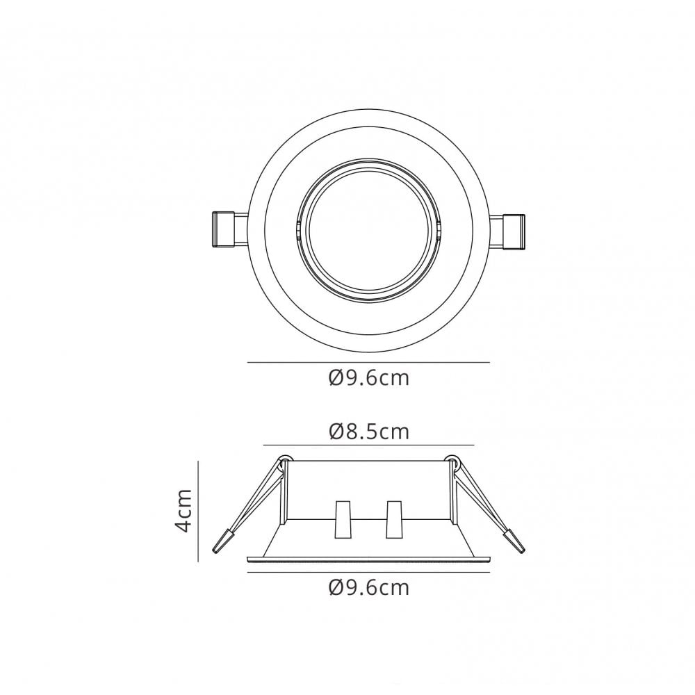 MC0160 Comfort 9.6cm Round Downlight GU10 Matt White