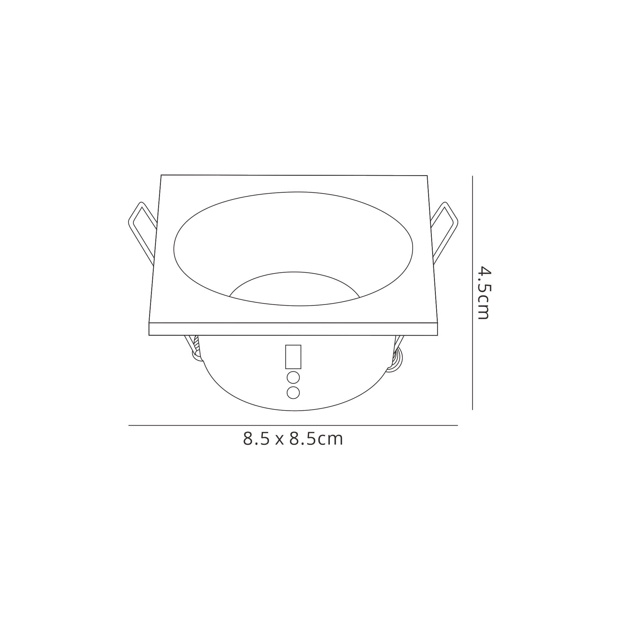 Comfort Bathroom GU10 Downlight Square 1 Light Matt White