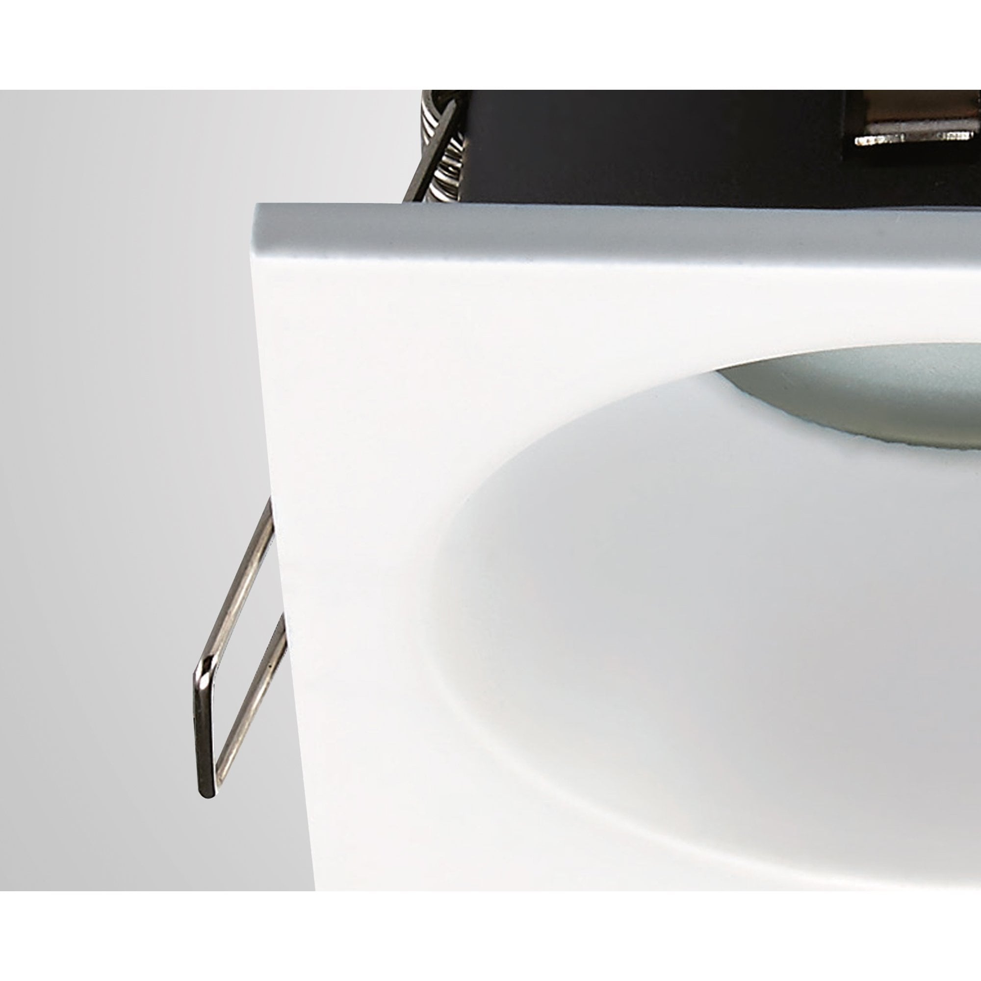 Comfort Bathroom GU10 Downlight Square 1 Light Matt White