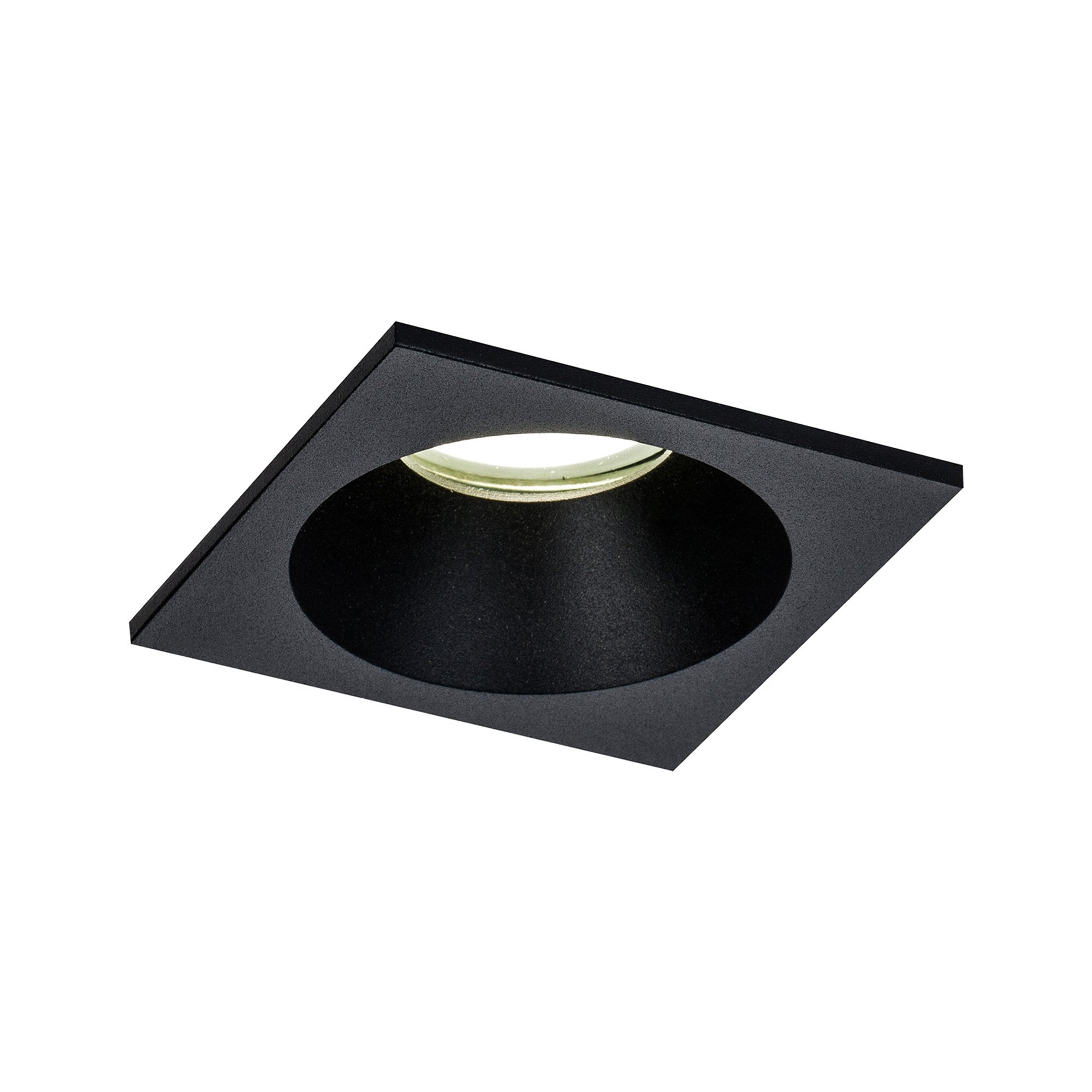 M6813 Comfort Bathroom GU10 Downlight Square 1 Light Matt Black