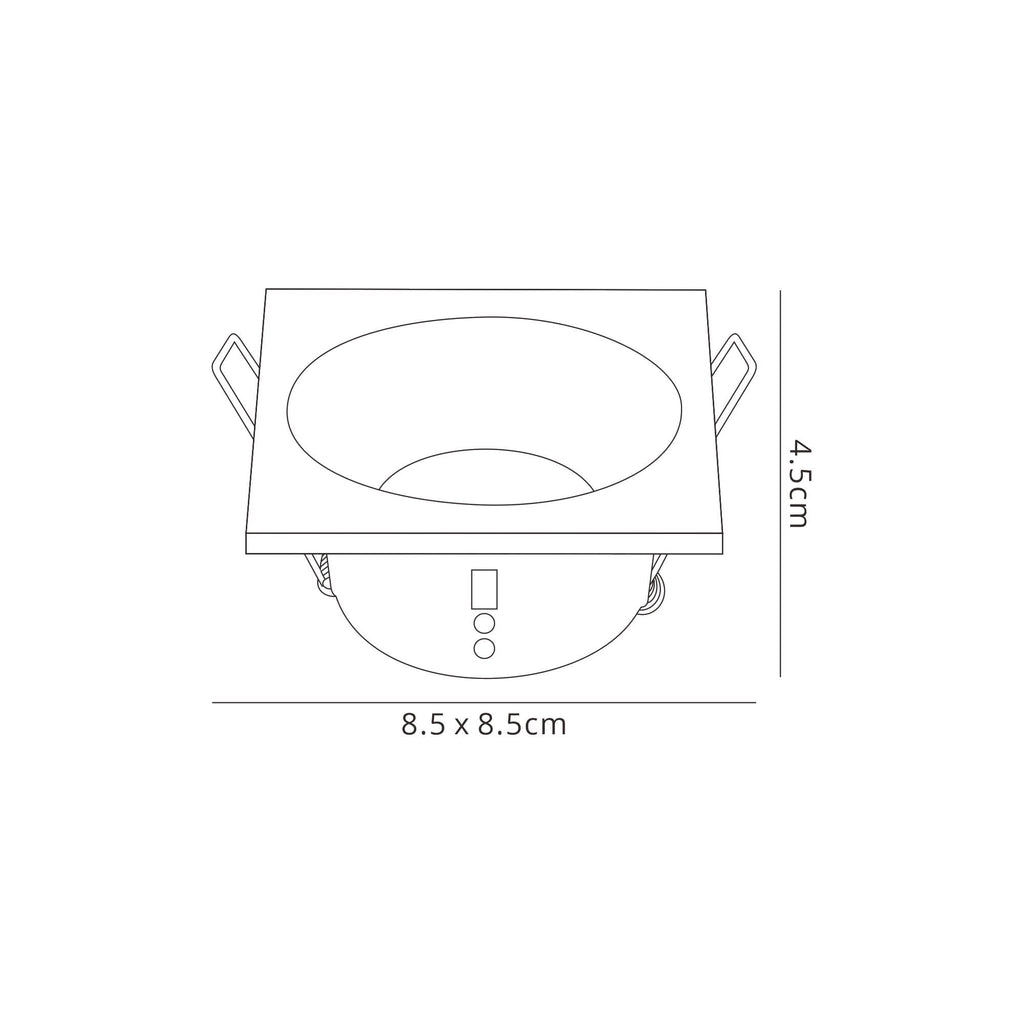 M6813 Comfort Bathroom GU10 Downlight Square 1 Light Matt Black