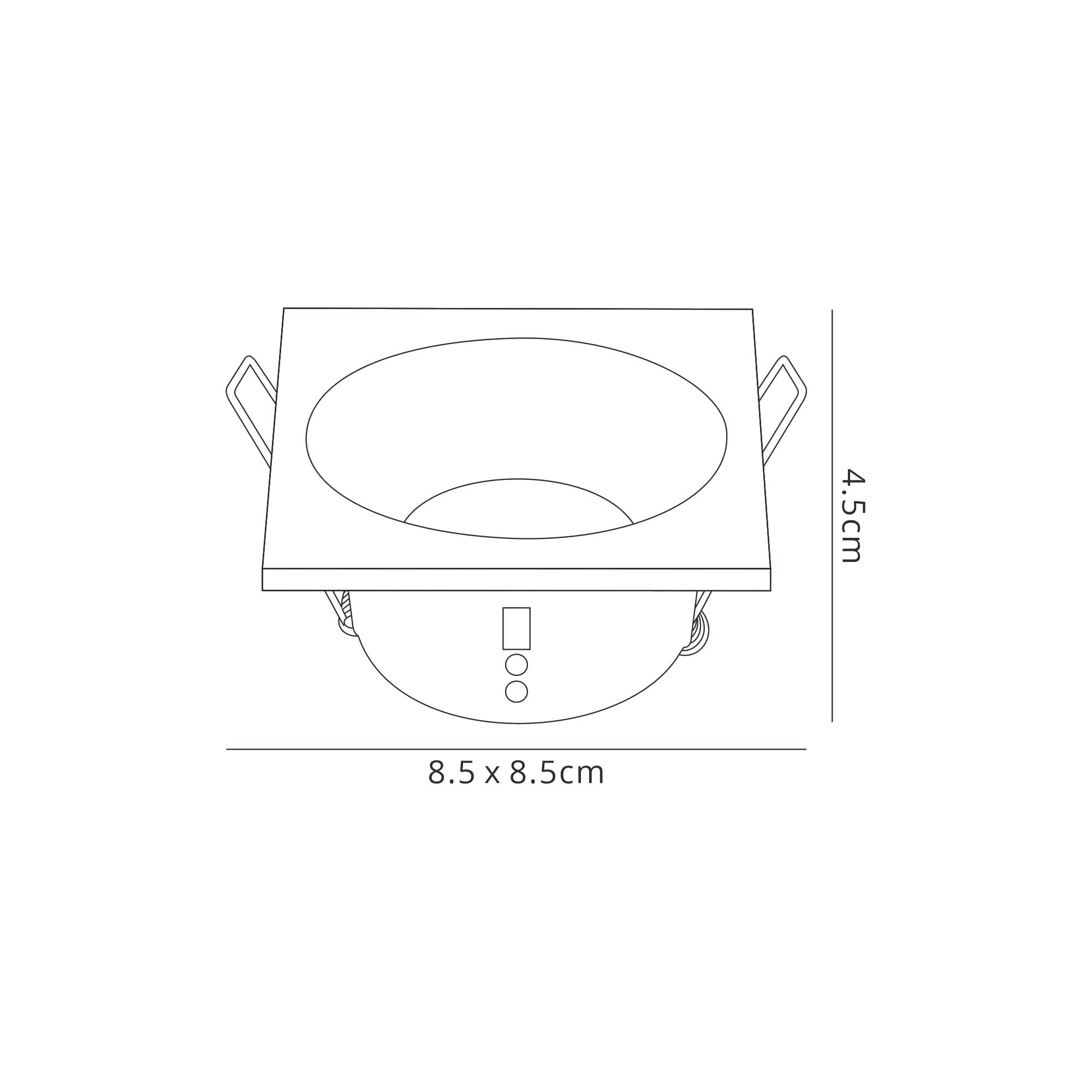 M6813 Comfort Bathroom GU10 Downlight Square 1 Light Matt Black