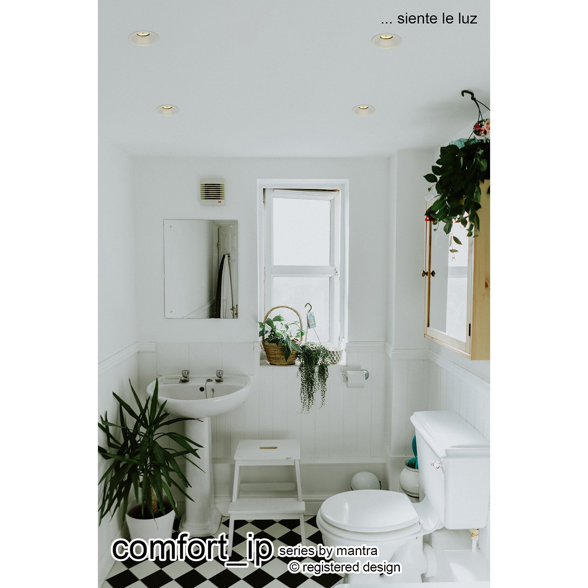 M6813 Comfort Bathroom GU10 Downlight Square 1 Light Matt Black