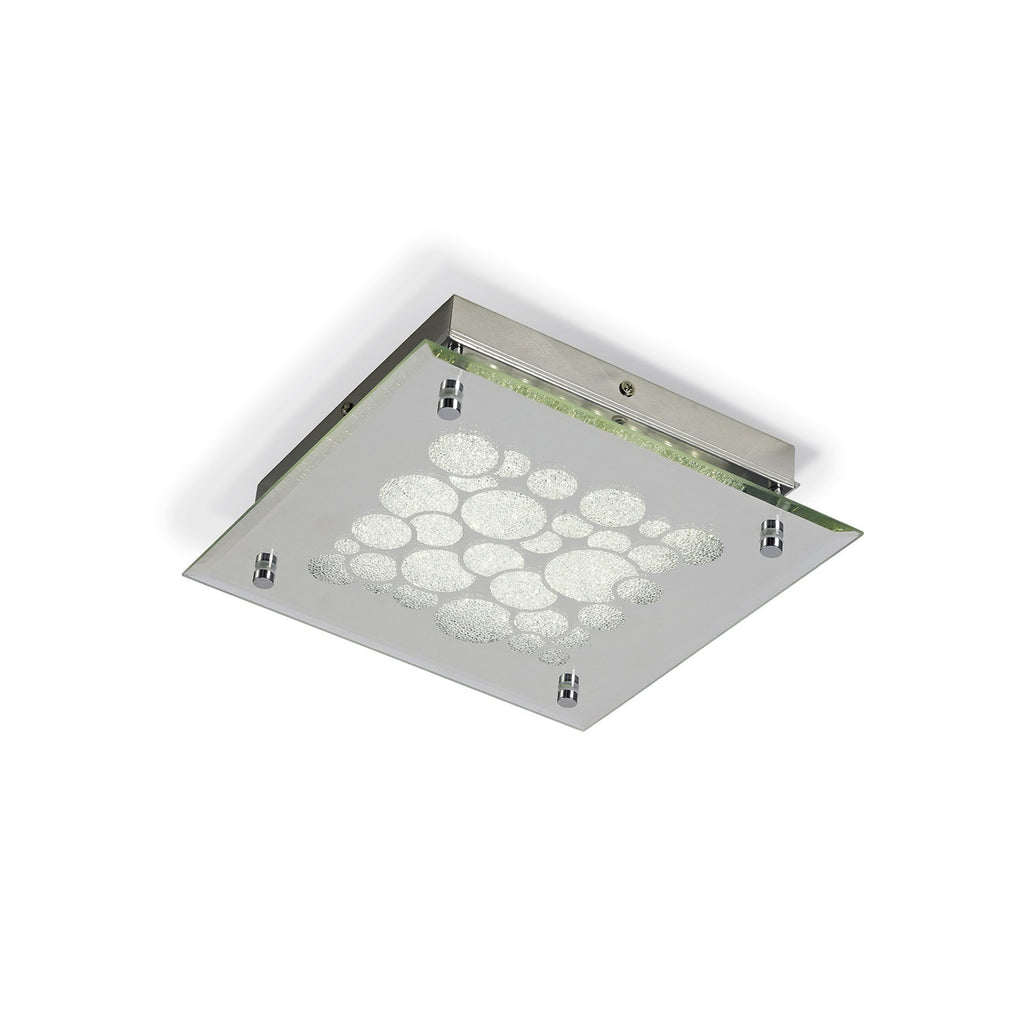 M5551 Coral Flush 25cm Square 15.5W LED Chrome / Crystal Sand