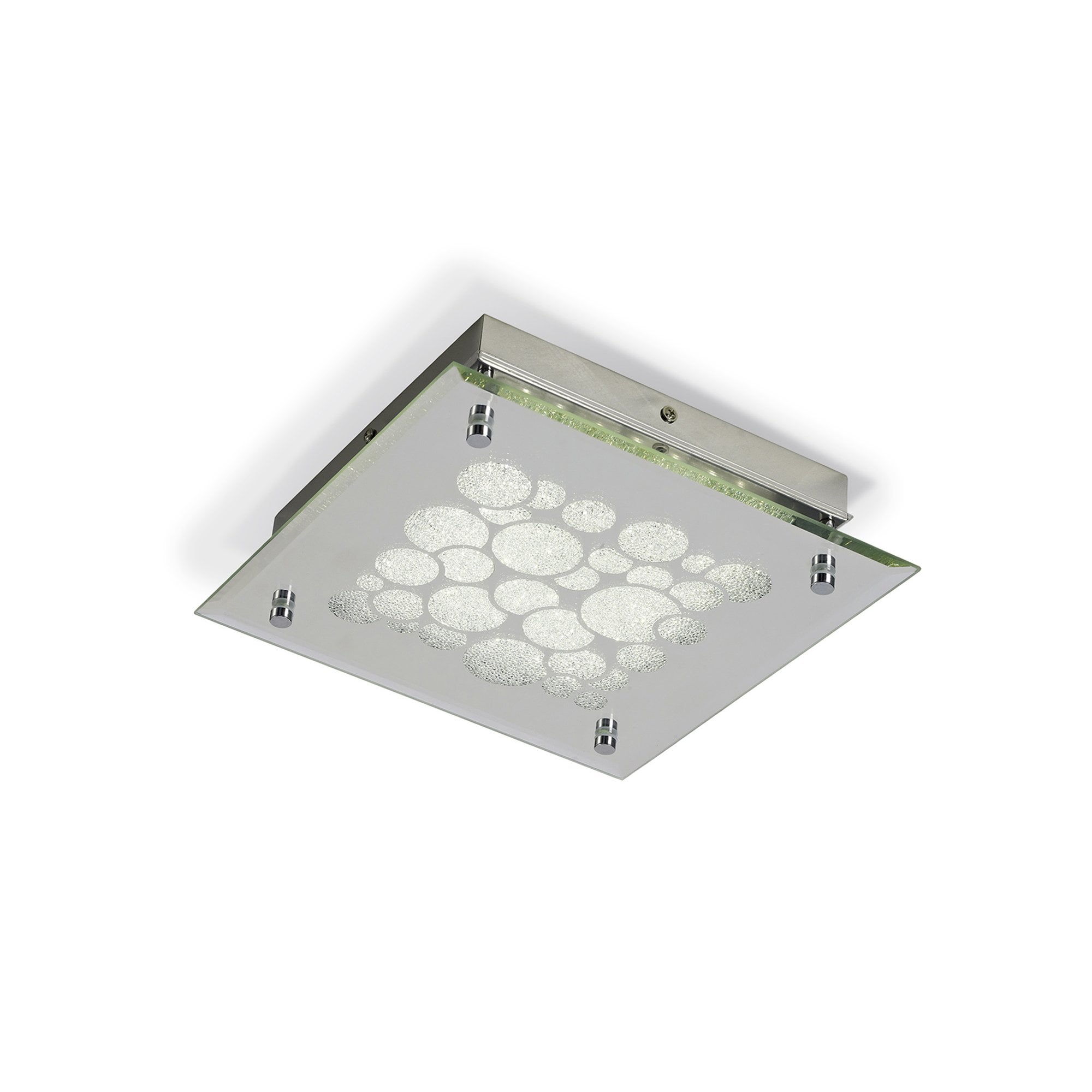 M5551 Coral Flush 25cm Square 15.5W LED Chrome / Crystal Sand