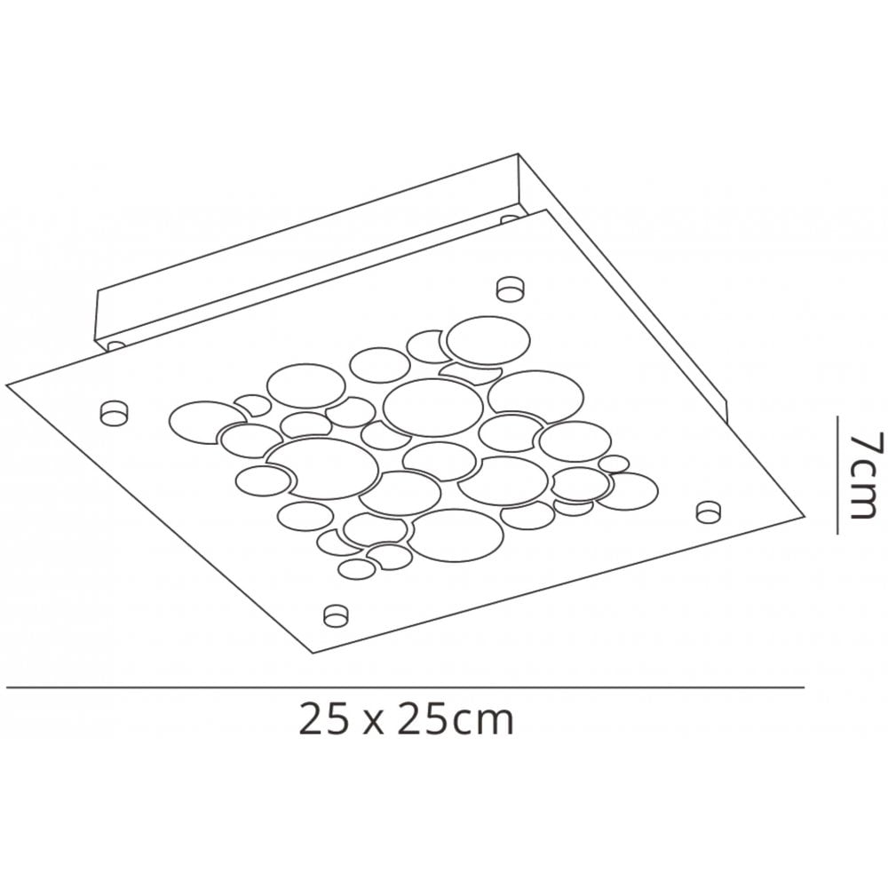 M5551 Coral Flush 25cm Square 15.5W LED Chrome / Crystal Sand