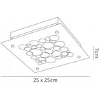 M5551 Coral Flush 25cm Square 15.5W LED Chrome / Crystal Sand