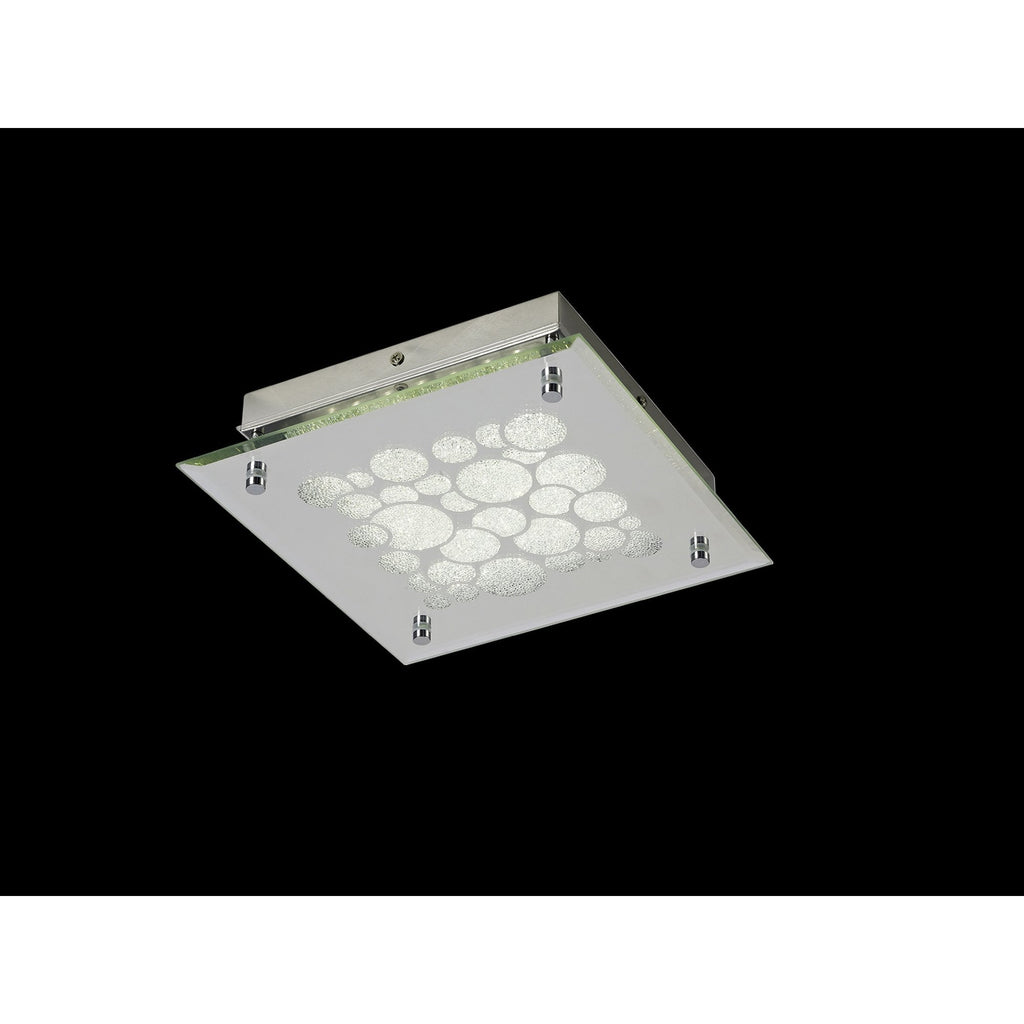 M5551 Coral Flush 25cm Square 15.5W LED Chrome / Crystal Sand