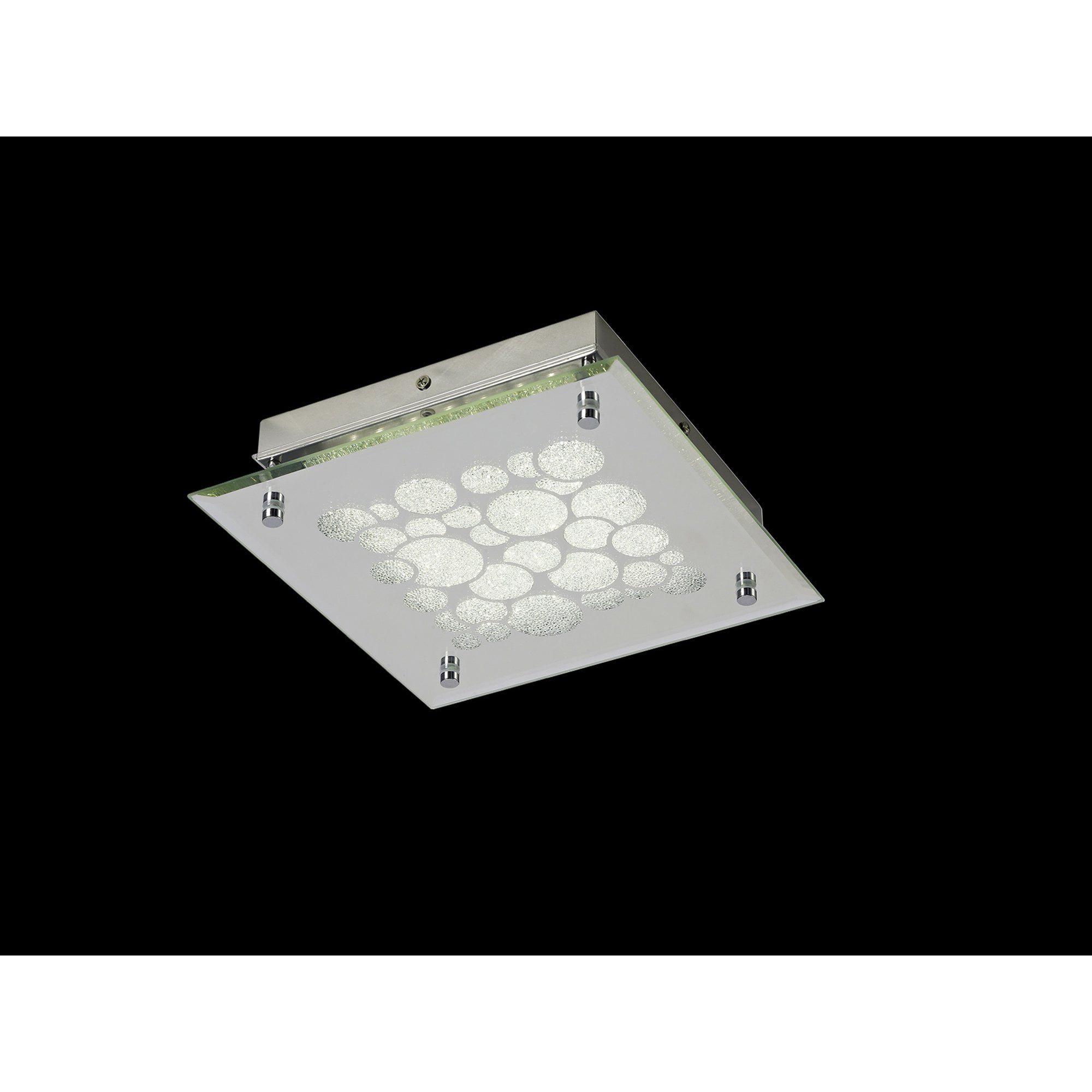 M5551 Coral Flush 25cm Square 15.5W LED Chrome / Crystal Sand