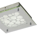 M5551 Coral Flush 25cm Square 15.5W LED Chrome / Crystal Sand