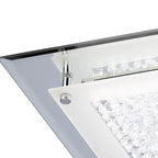 M4580 Cristal Flush Light 28cm Square 12W LED Polished Chrome / Cristal