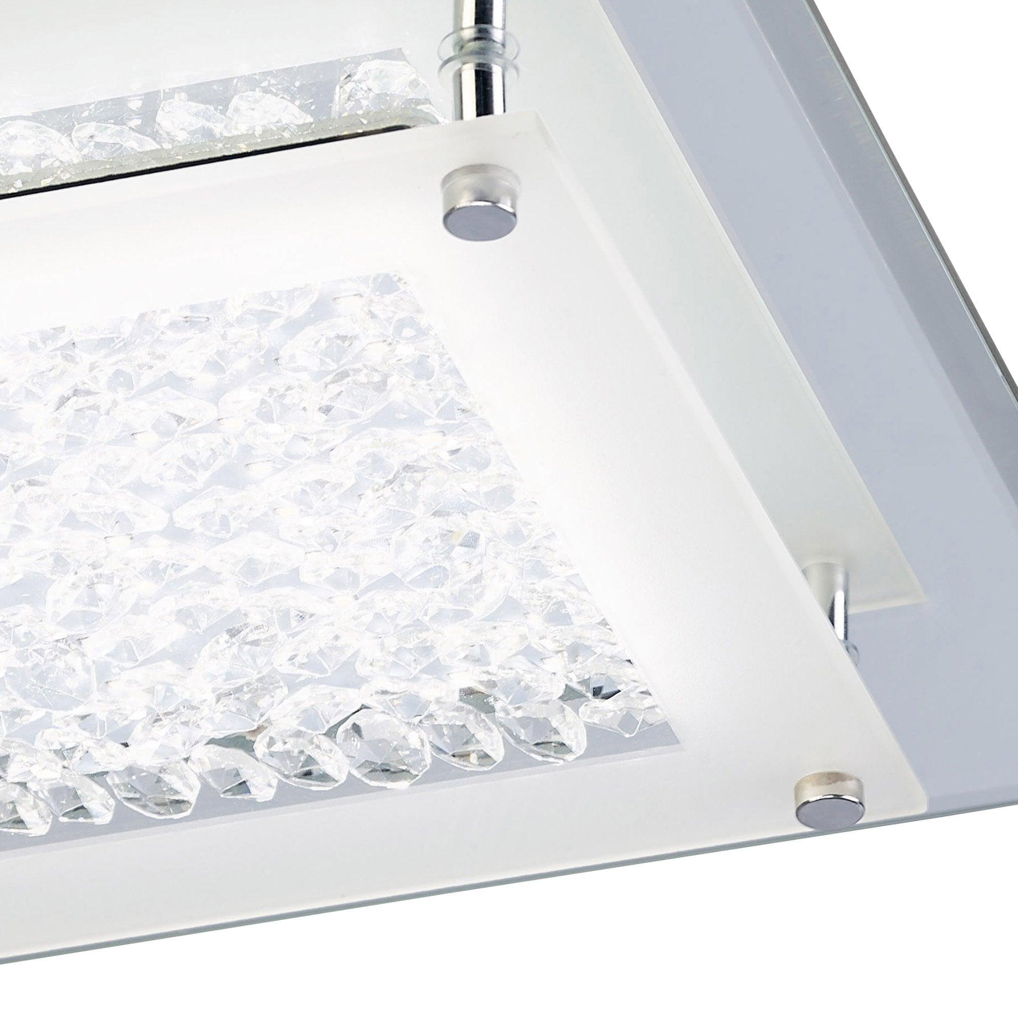 M4580 Cristal Flush Light 28cm Square 12W LED Polished Chrome / Cristal