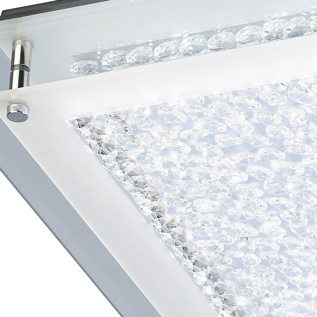 M4582 Cristal Flush Light 42cm Square 21W LED Polished Chrome / Cristal