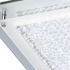 M4582 Cristal Flush Light 42cm Square 21W LED Polished Chrome / Cristal