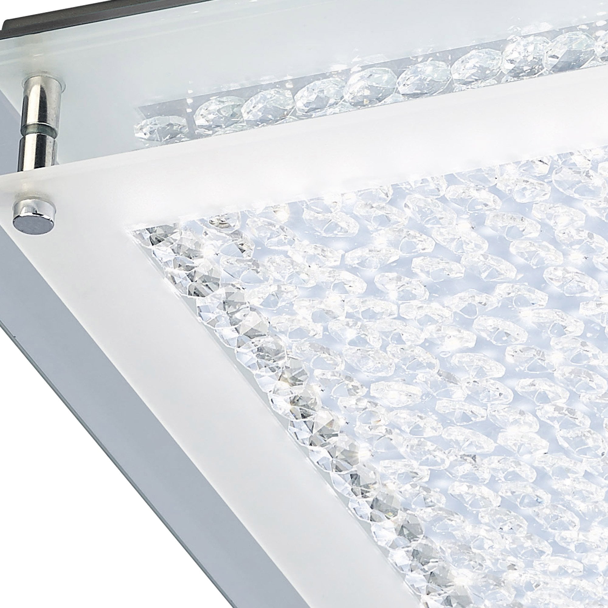 M4582 Cristal Flush Light 42cm Square 21W LED Polished Chrome / Cristal